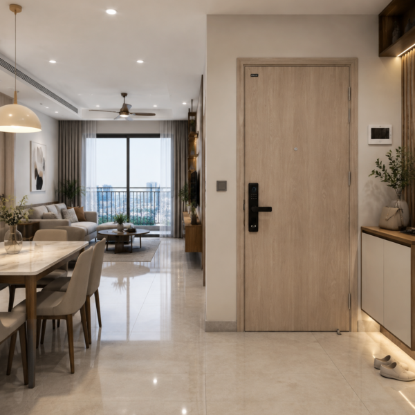 Cửa gỗ chống cháy khung thép