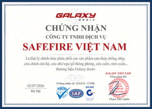 GIẤY CHỨNG NHẬN SAFEFIRE VIỆT NAM Cửa thép chống cháy EI60 Đồng Nai